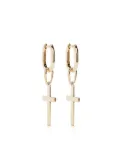 URSA 9kt yellow gold cross hoop earring