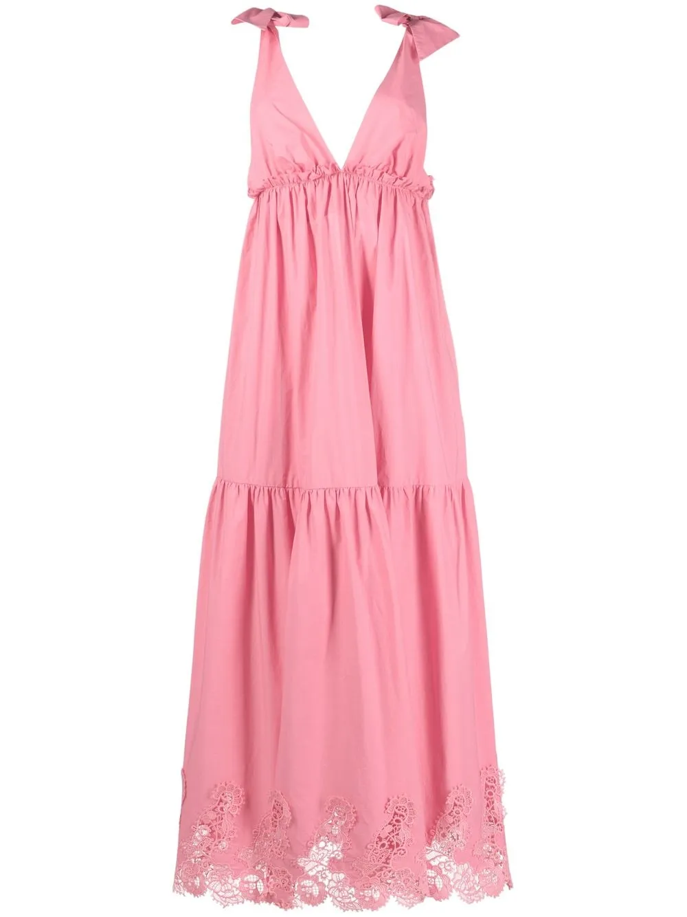 

P.A.R.O.S.H. vestido largo con detalles de encaje - Rosado