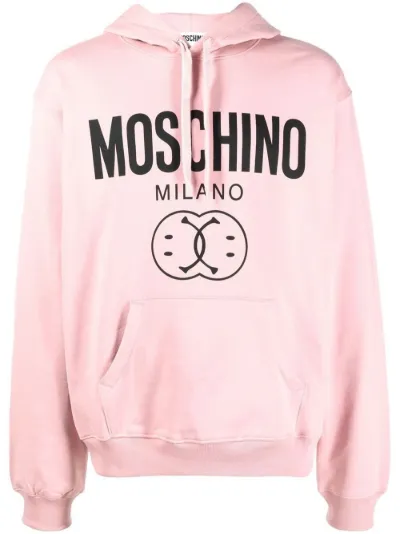 logo-print drawstring hoodie | Moschino 