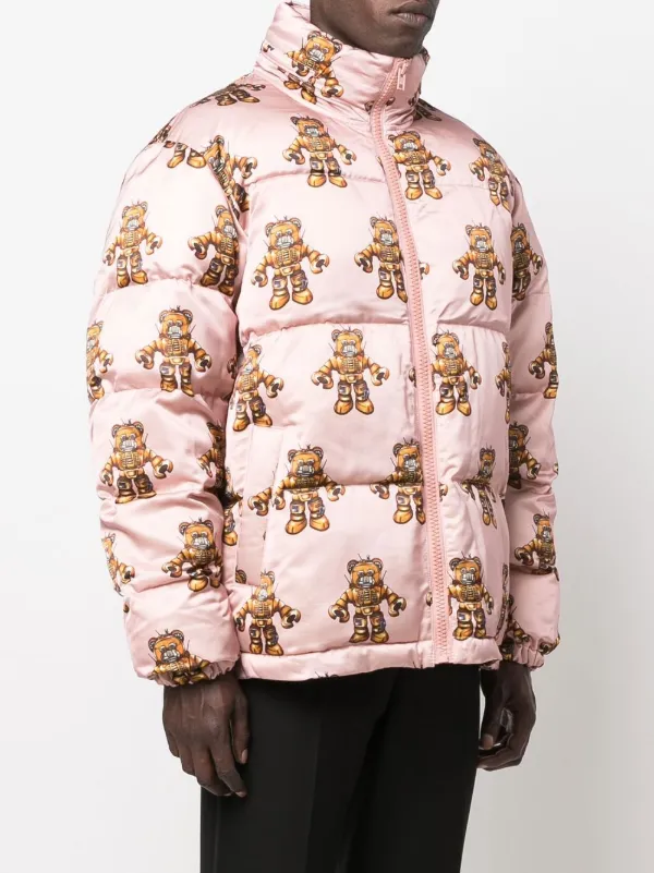Moschino モスキーノ グラフィック パデッドコート | ピンク | FARFETCH JP