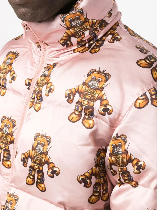 Moschino モスキーノ グラフィック パデッドコート | ピンク | FARFETCH JP