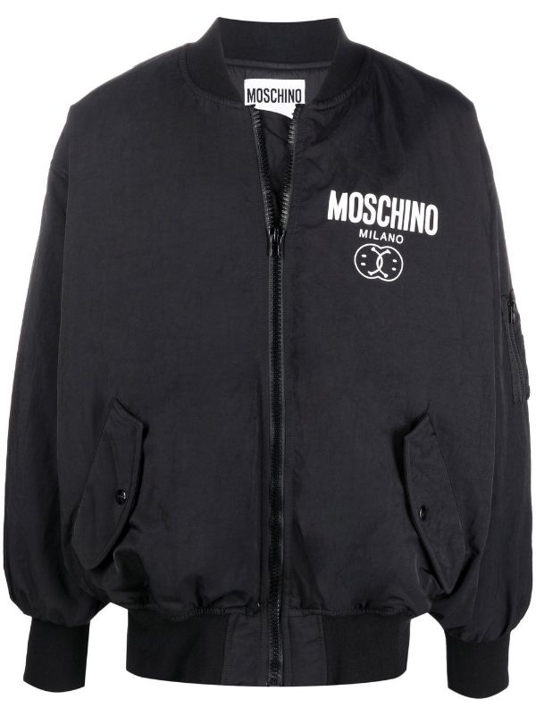 Moschino logo-print bomber-jacket - Farfetch
