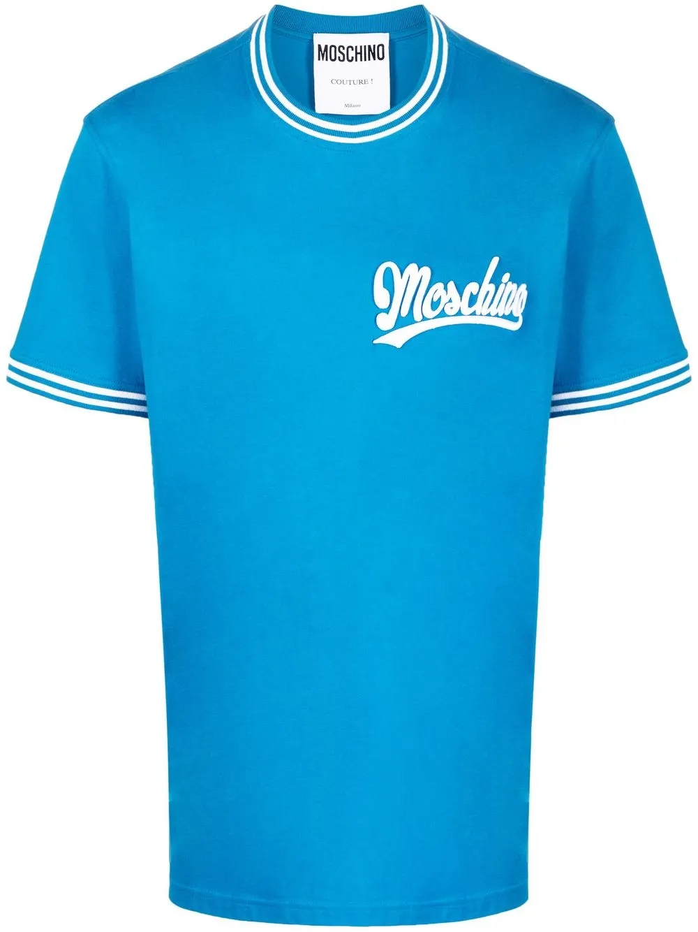 

Moschino playera con logo bordado - Azul