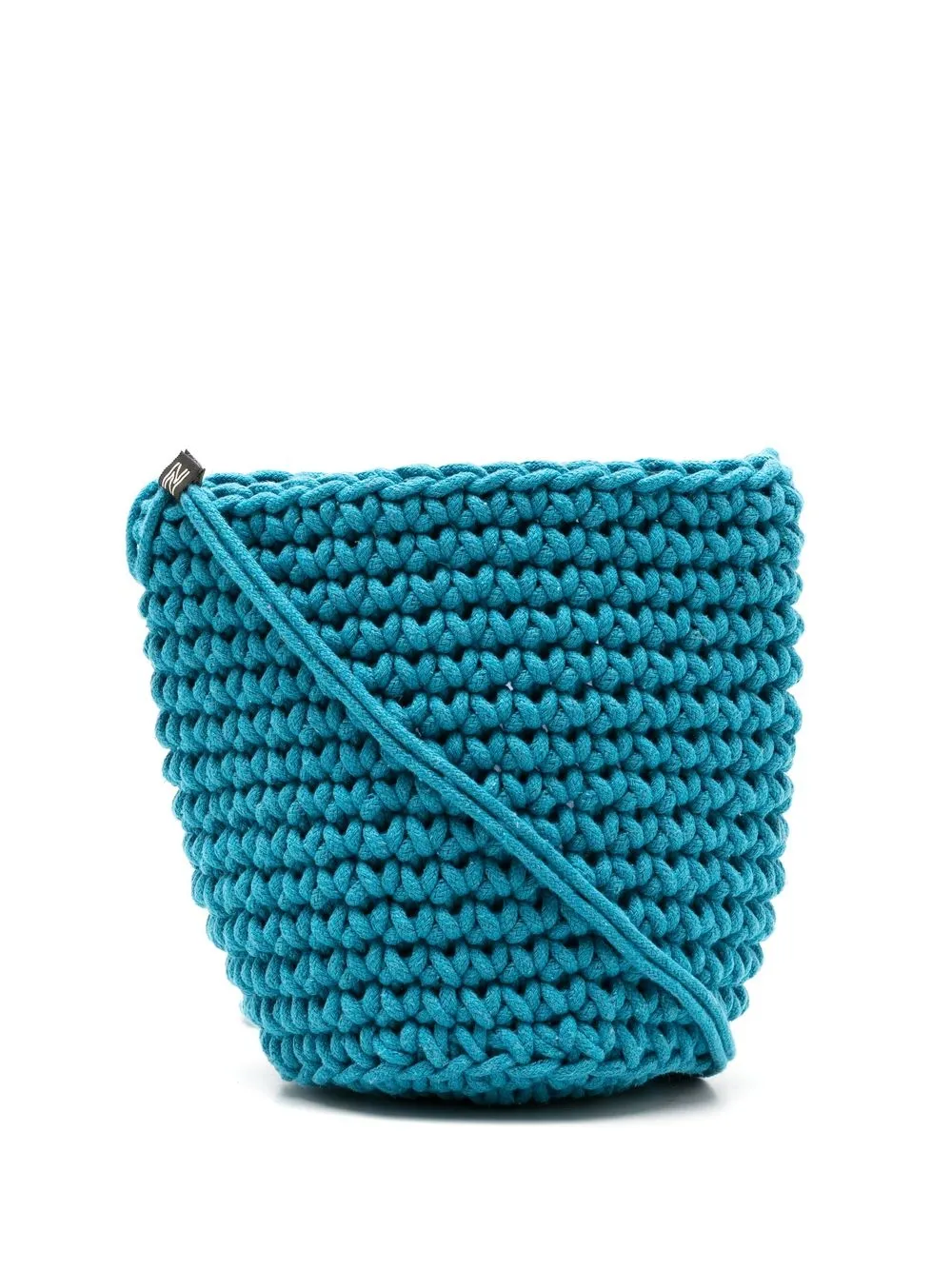 

Nannacay Anja crochet cotton bucket bag - Blue