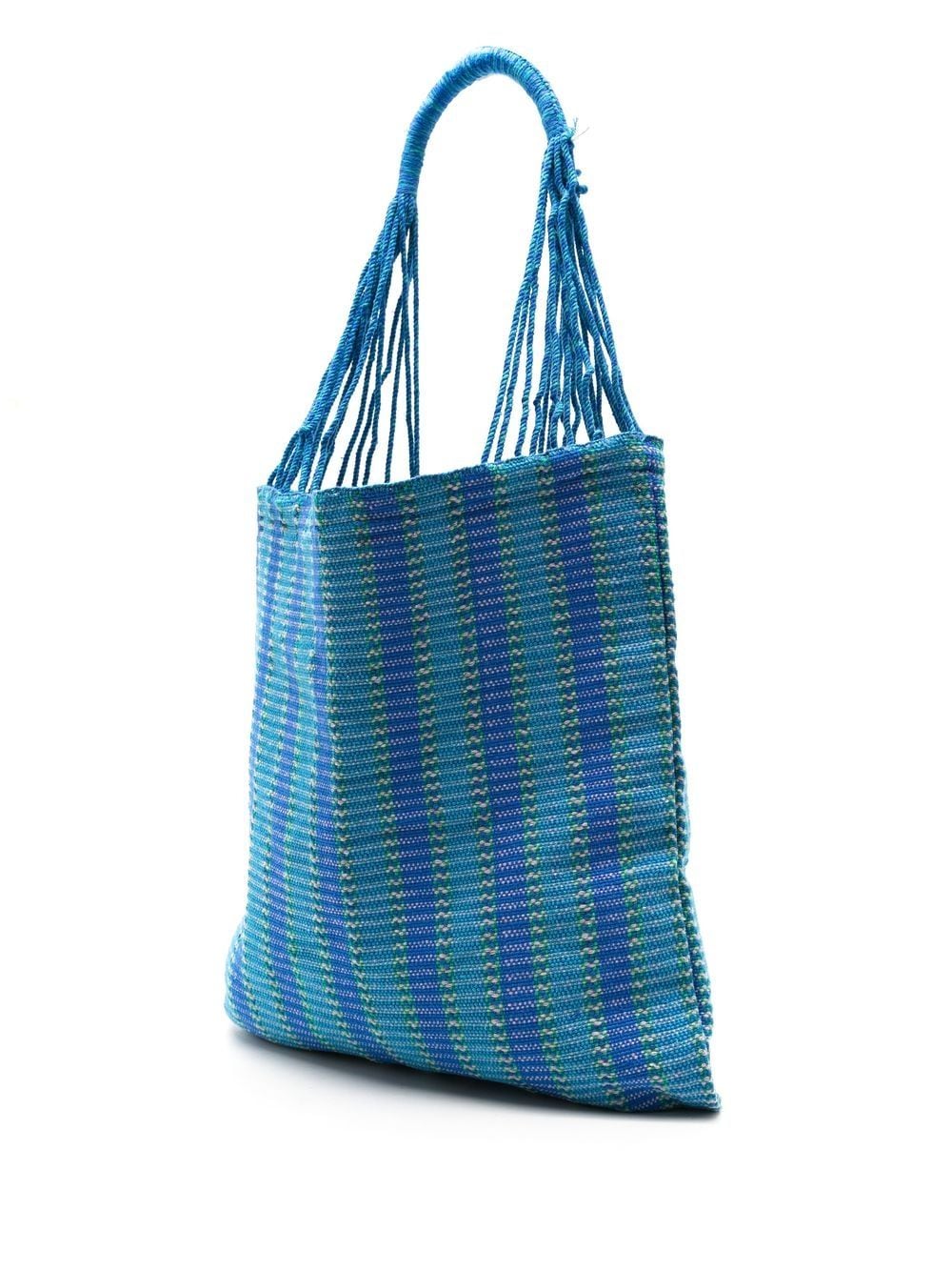 Shop Nannacay Bianca Striped Woven Shoulder Bag In Blue