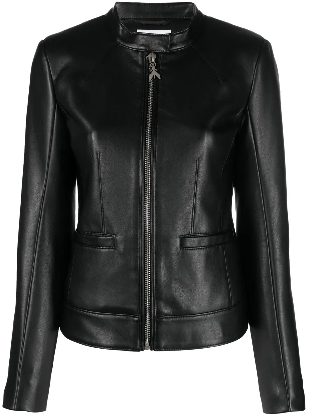 

Patrizia Pepe zip-fastening polished-finish jacket - Black