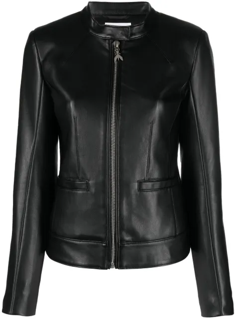 Patrizia Pepe zip-fastening polished-finish jacket