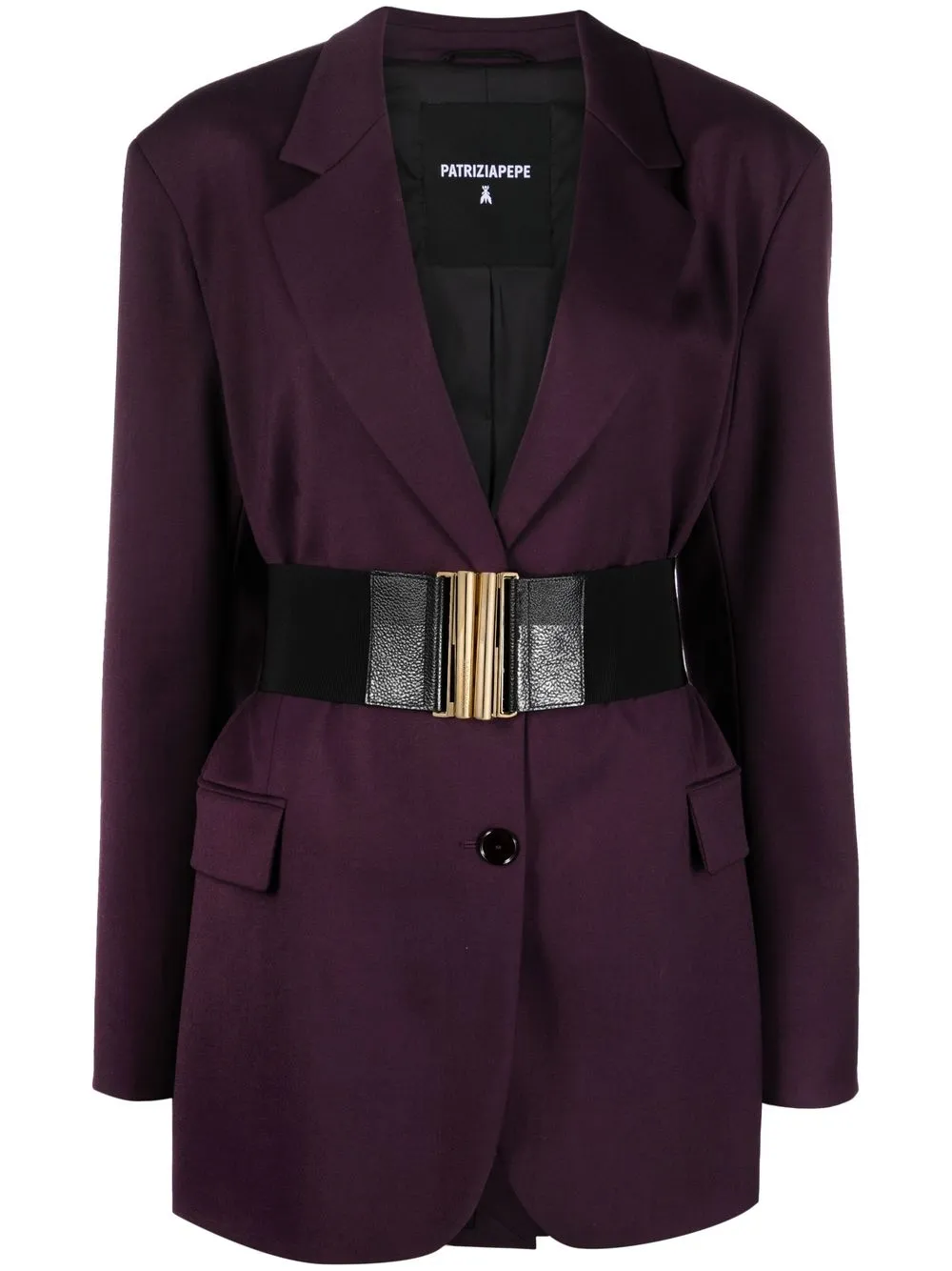 

Patrizia Pepe single-breasted belted blazer - Purple