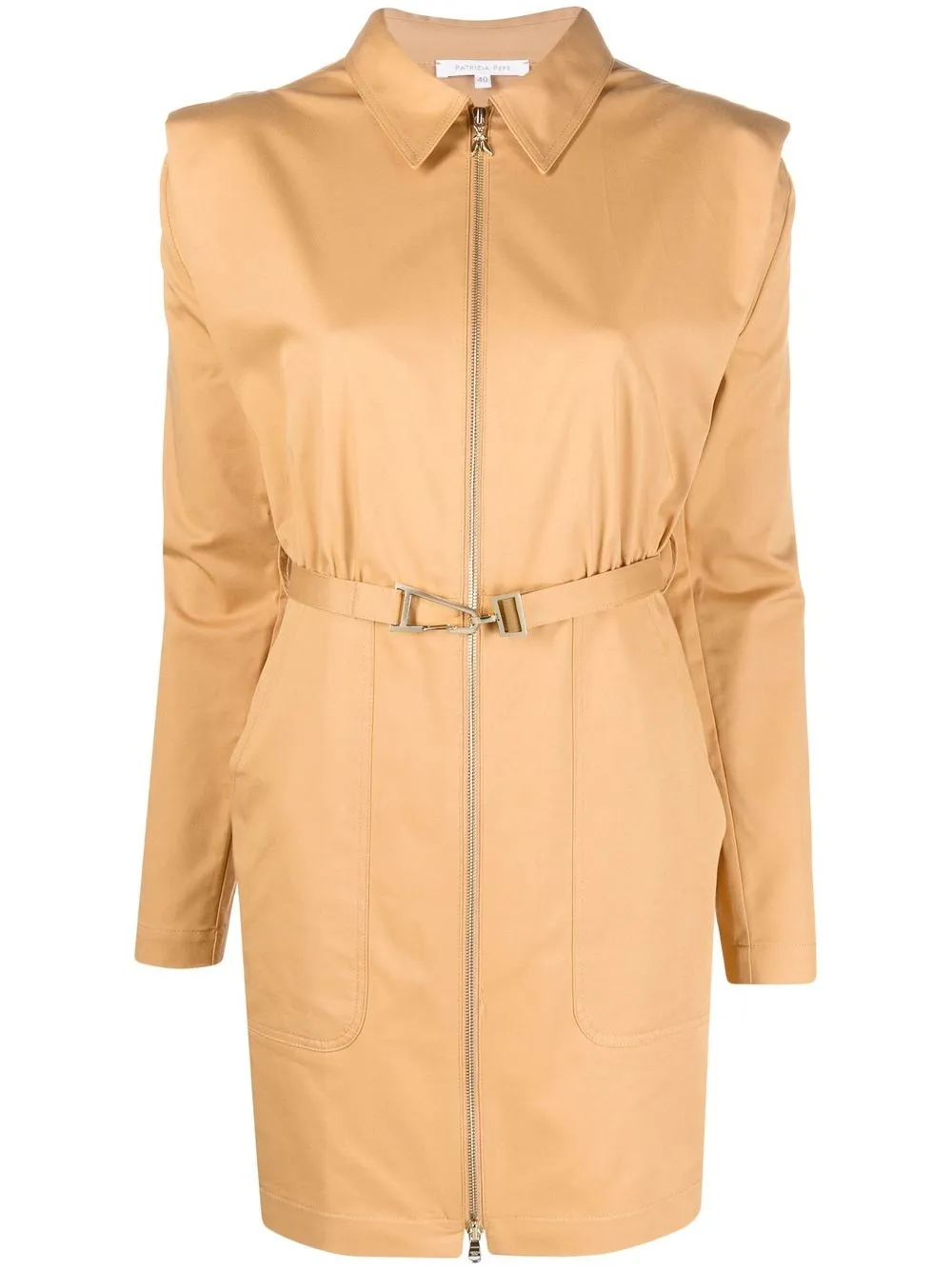 

Patrizia Pepe zip-up belted mini dress - Yellow