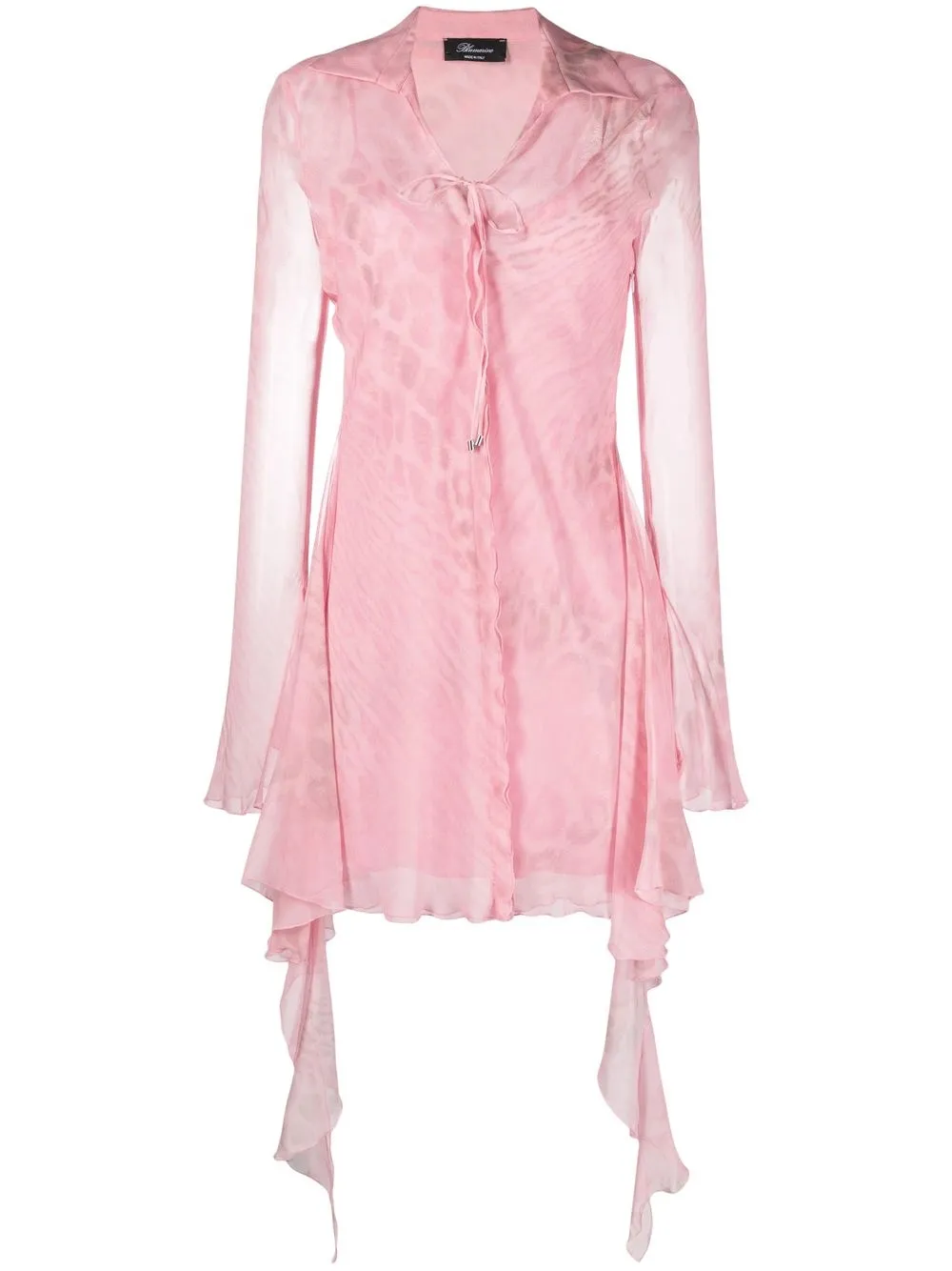 

Blumarine vestido drapeado con animal print - Rosado