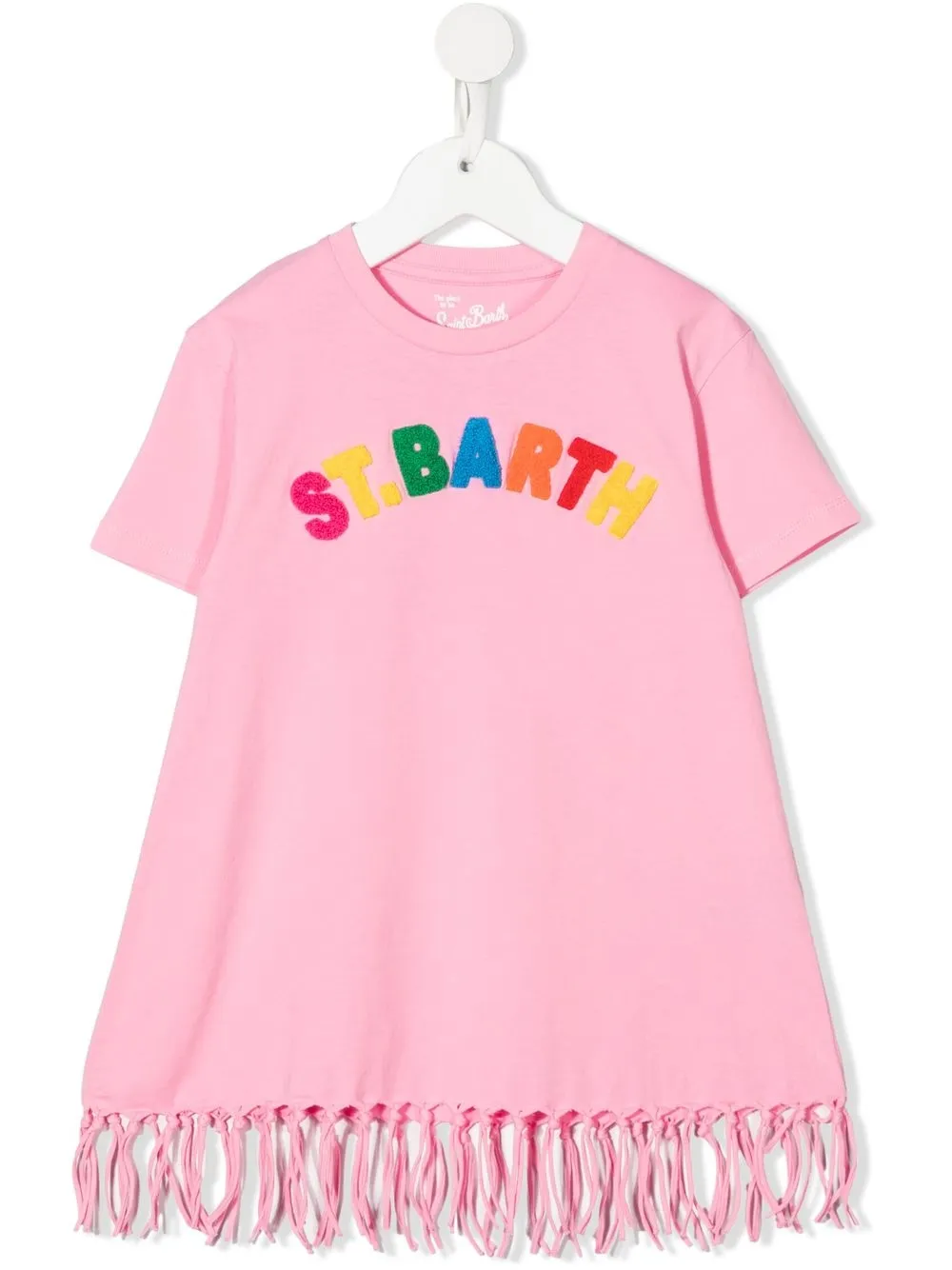 

MC2 Saint Barth Kids Abbey fringed T-shirt dress - Pink