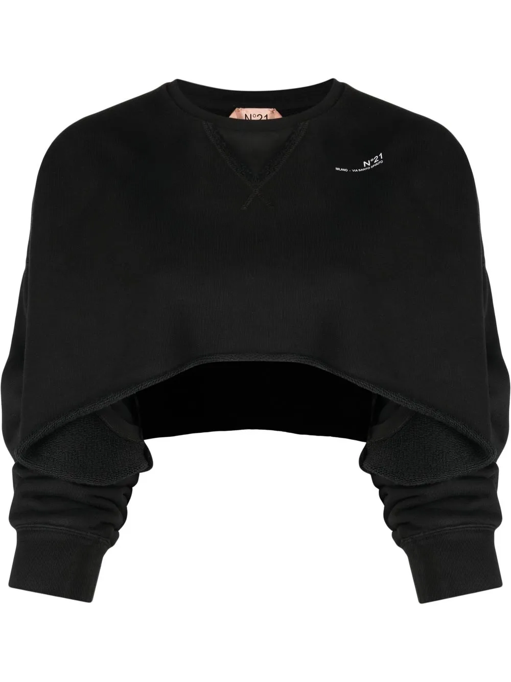 

Nº21 sudadera corta con logo estampado - Negro