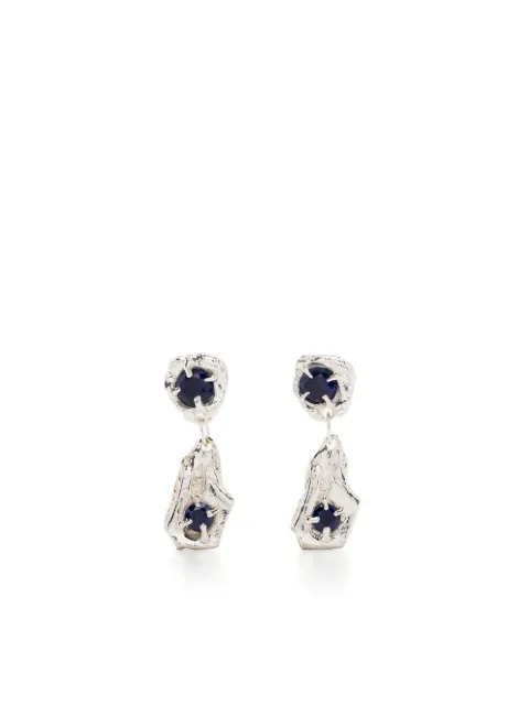 LOVENESS LEE aretes Dia con zafiro