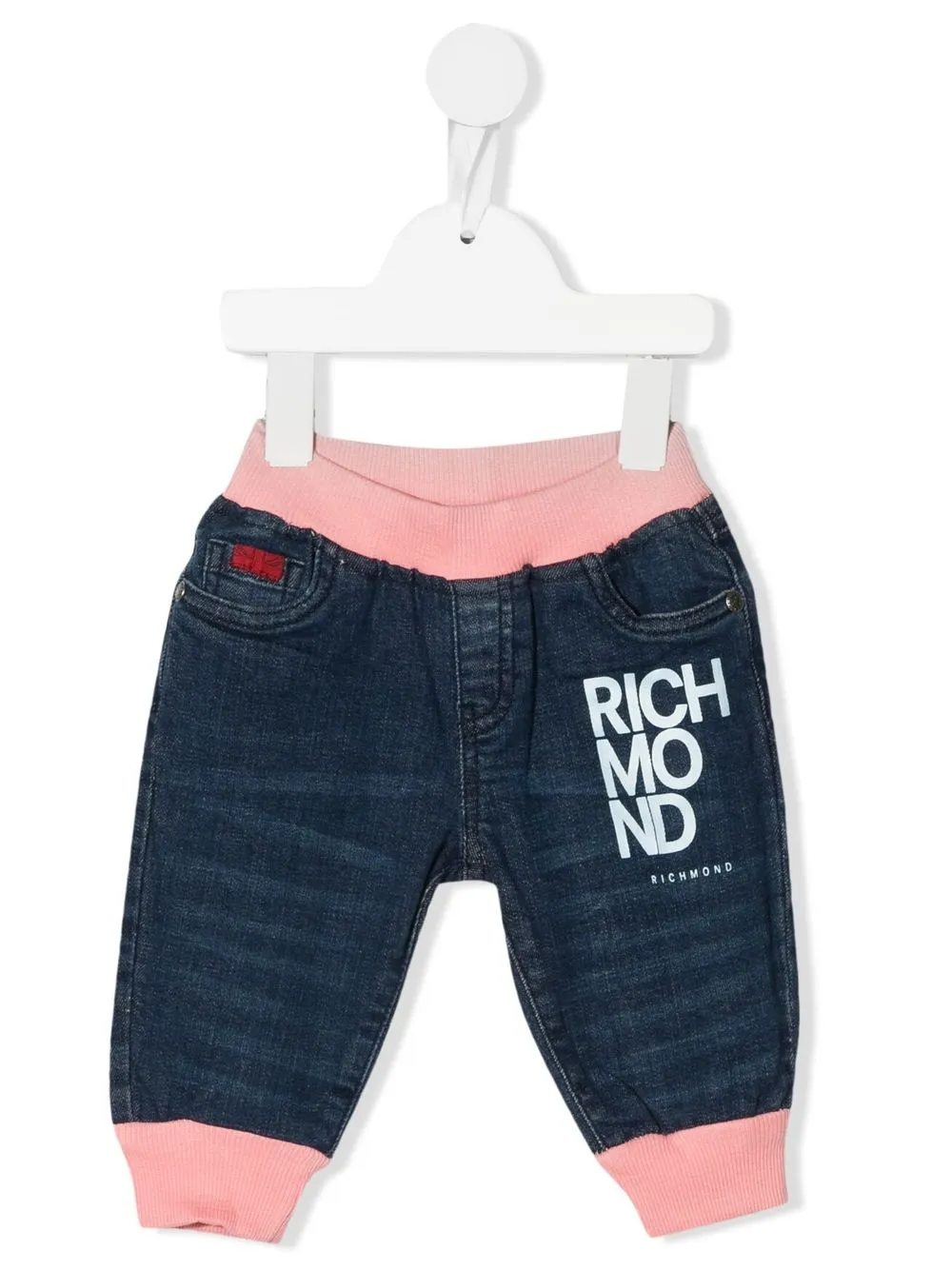 

John Richmond Junior logo-print denim trousers - Blue