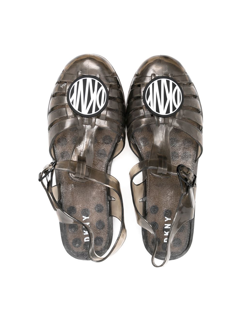 Dkny Kids logo-patch detail jelly shoes Black