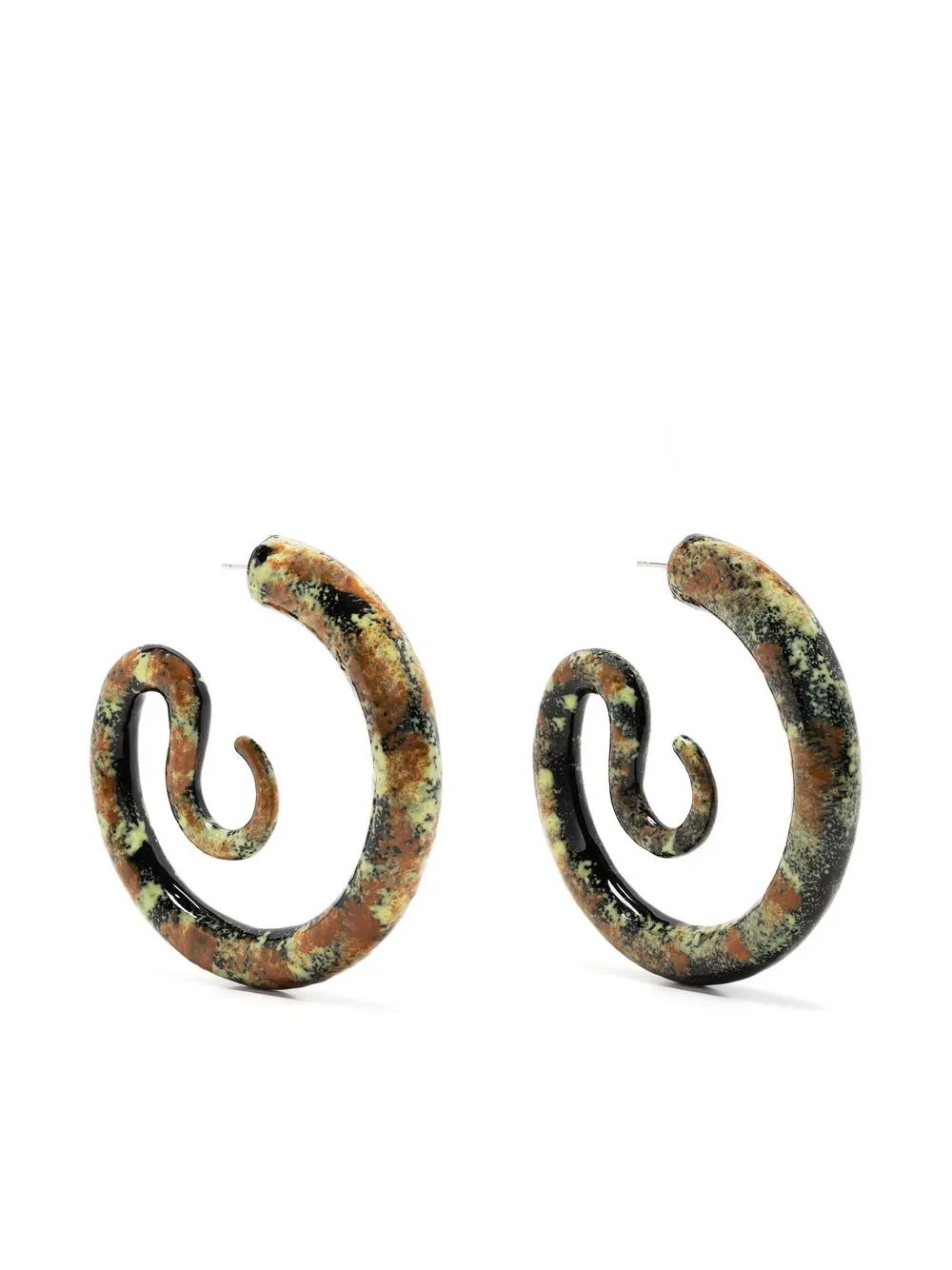 

KNWLS Panconesi Edition serpent large hoop earrings - Brown