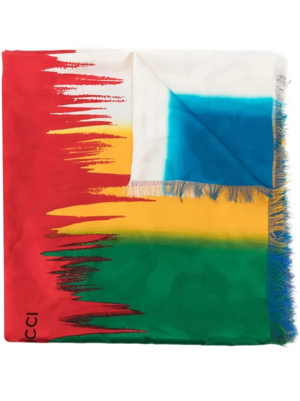Gucci Pre-owned 1990s Abstract-print Silk Scarf in Red