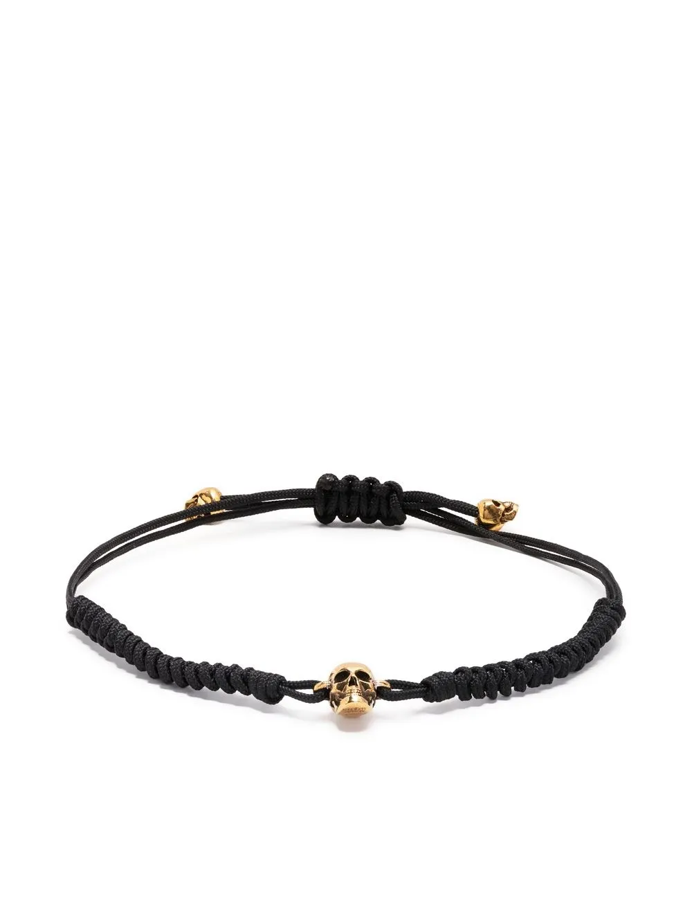 Alexander Mcqueen Skull Friendship Bracelet In Schwarz