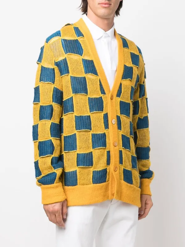 Moschino check-pattern Cardigan - Yellow