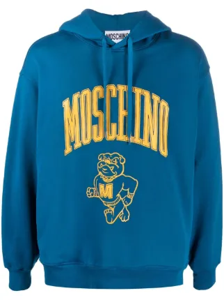 Blue moschino hoodie sale