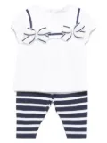 Patachou Bengal-stripe trousers set - White