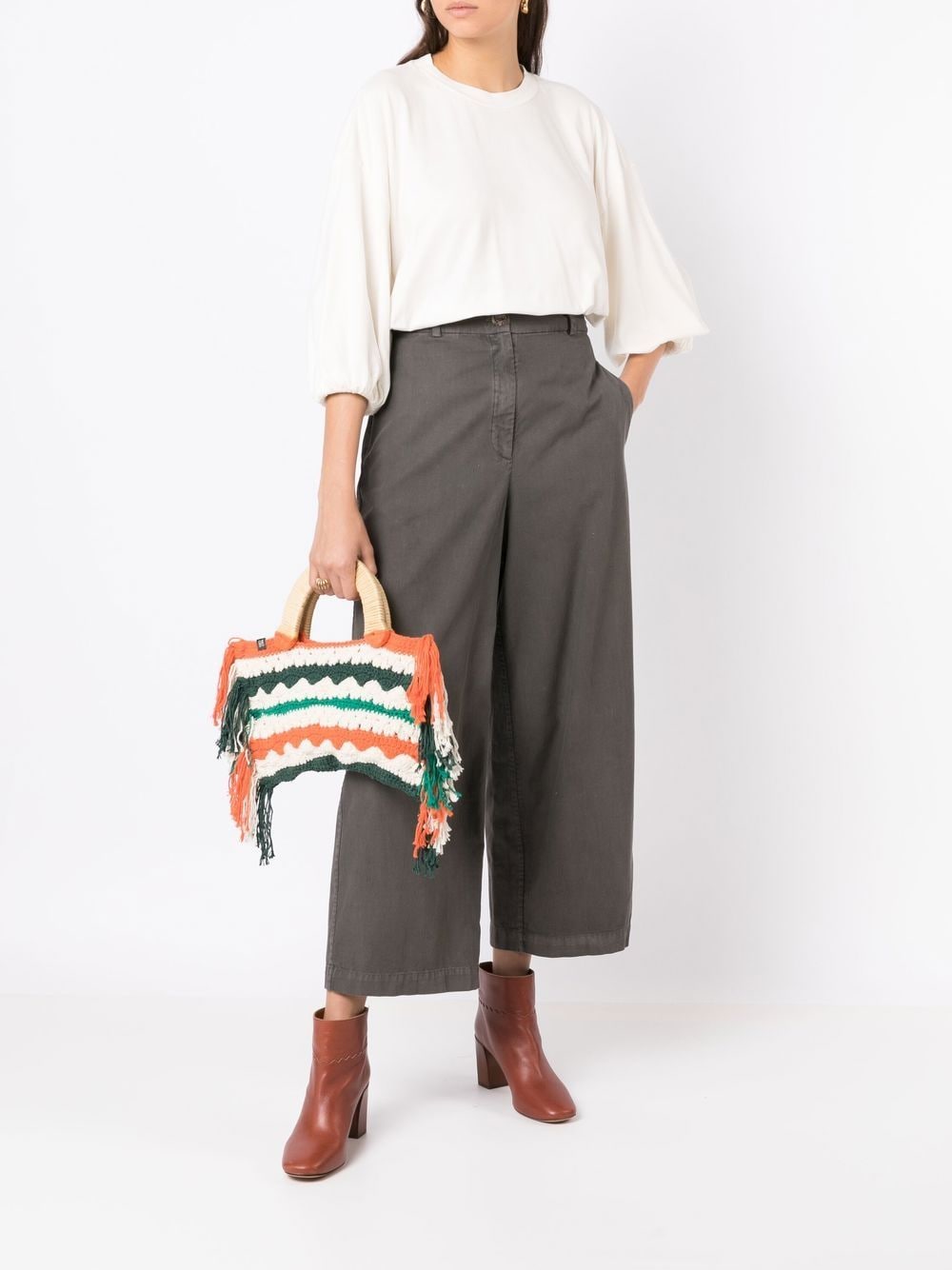 Shop Nannacay Mini Vera Crochet Tote Bag In Orange