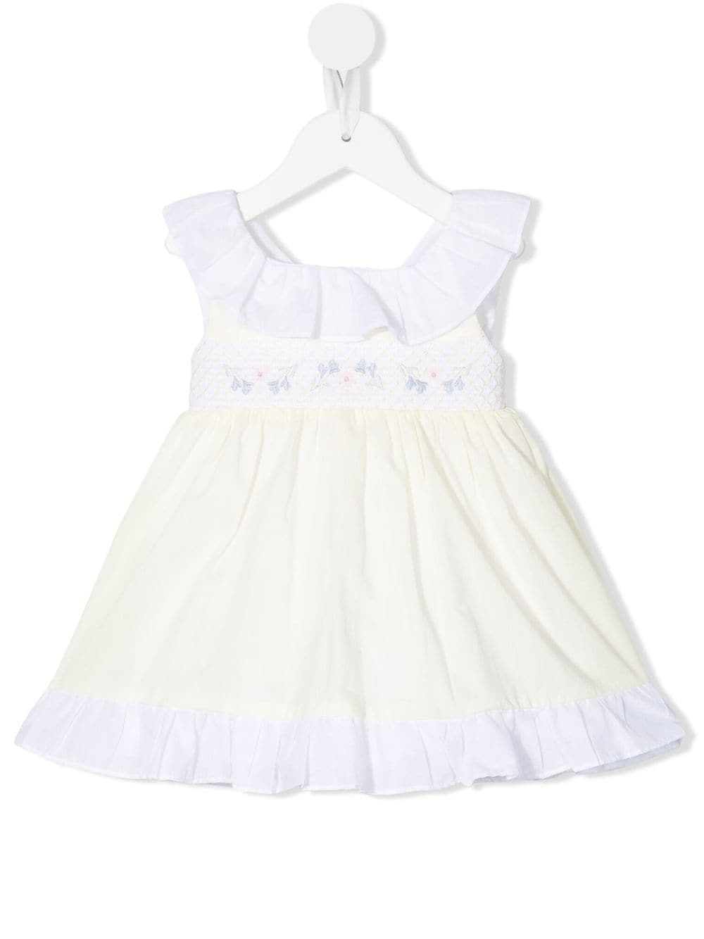 Patachou Babies' Embroidered Empire Dress In Yellow