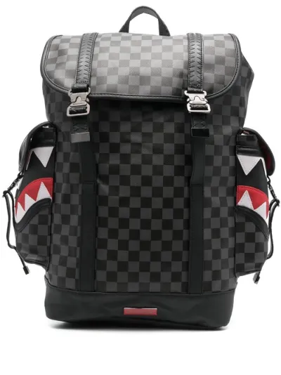 shark-print detail backpack 