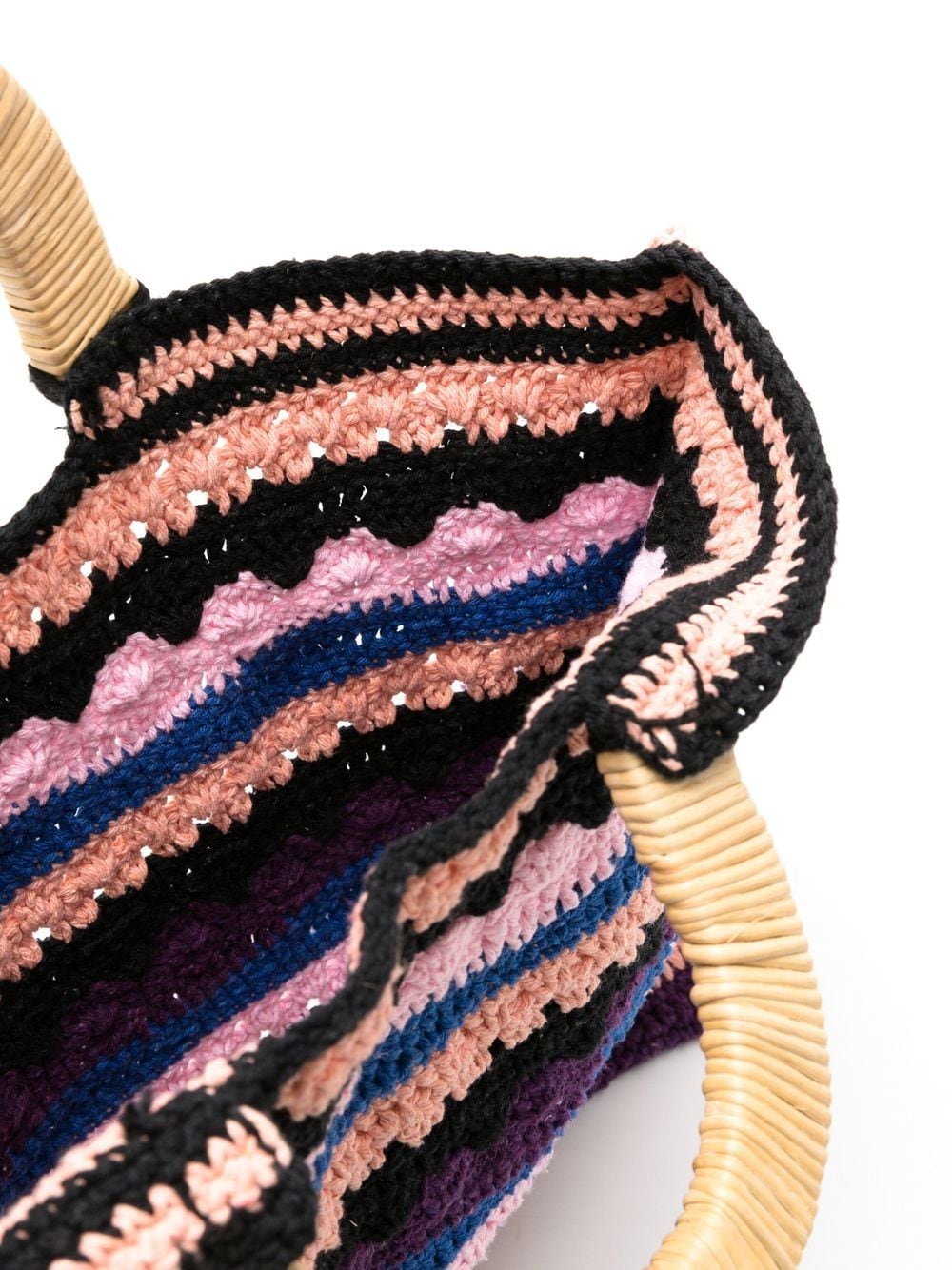 Shop Nannacay Vera Striped Crochet Tote Bag In Multicolour