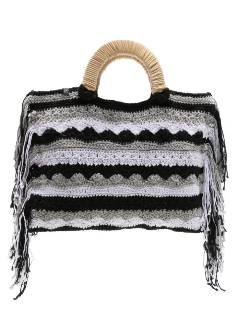 Nannacay Vera striped crochet tote bag