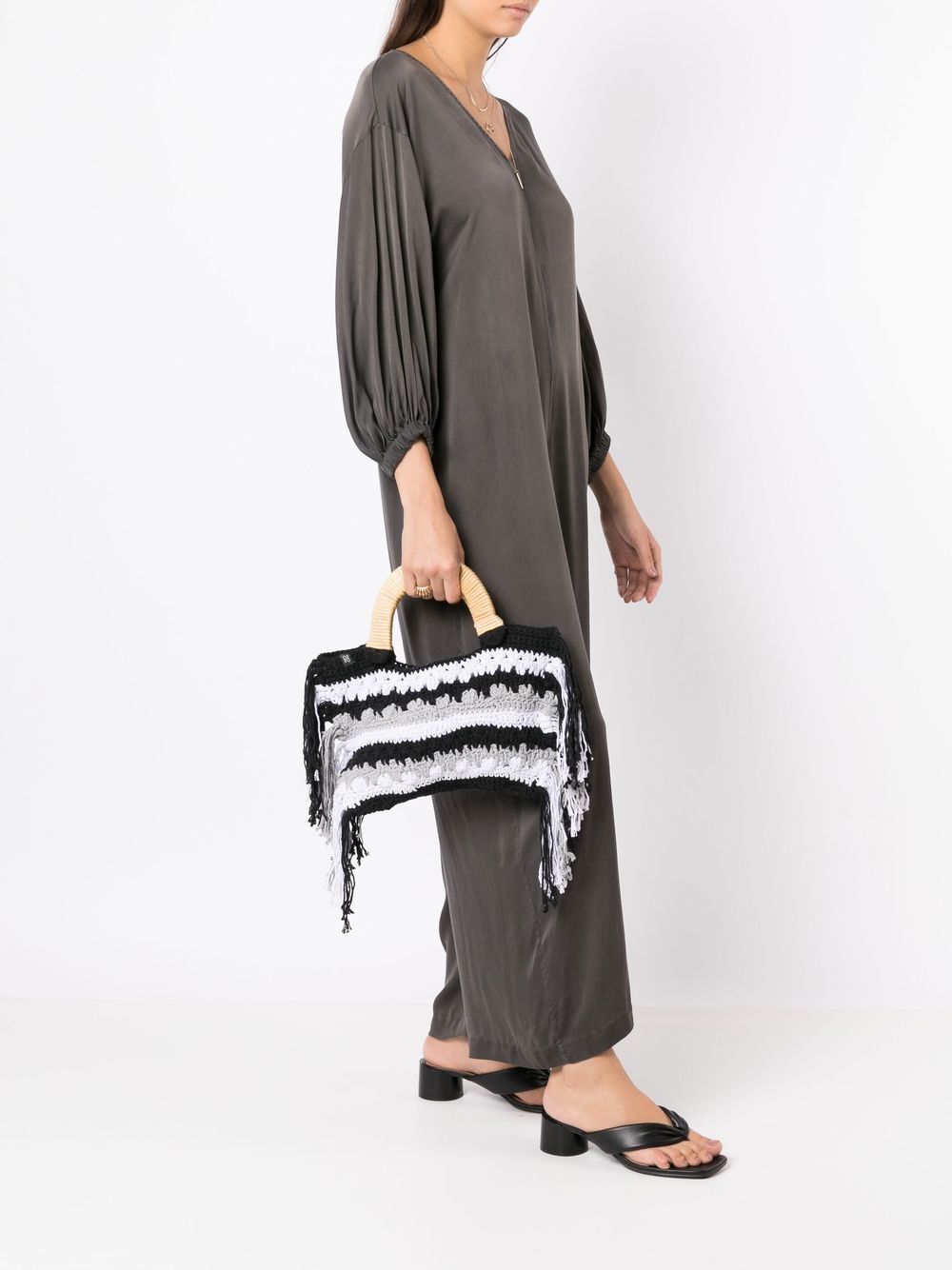 Shop Nannacay Mini Vera Crochet Tote Bag In Black