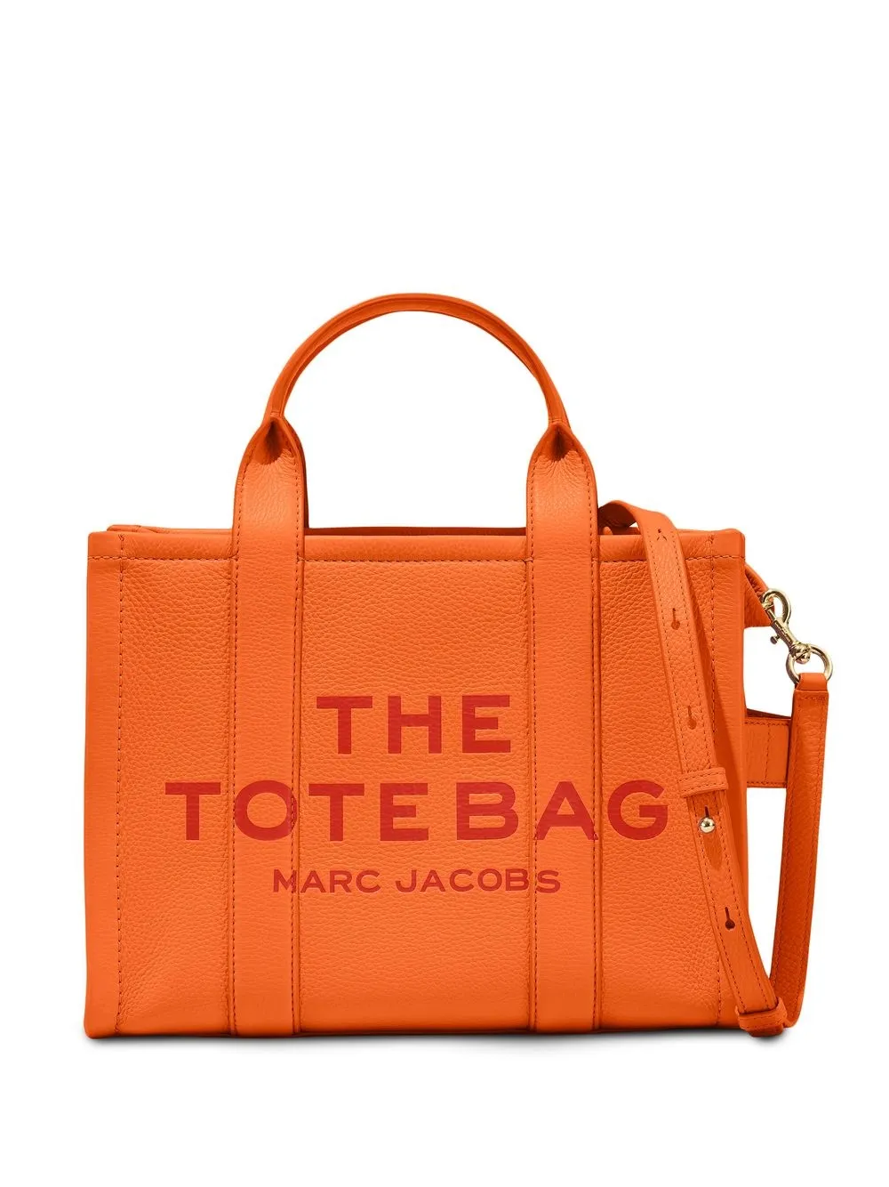 Marc Jacobs The Leather Small Tote Bag In Orange