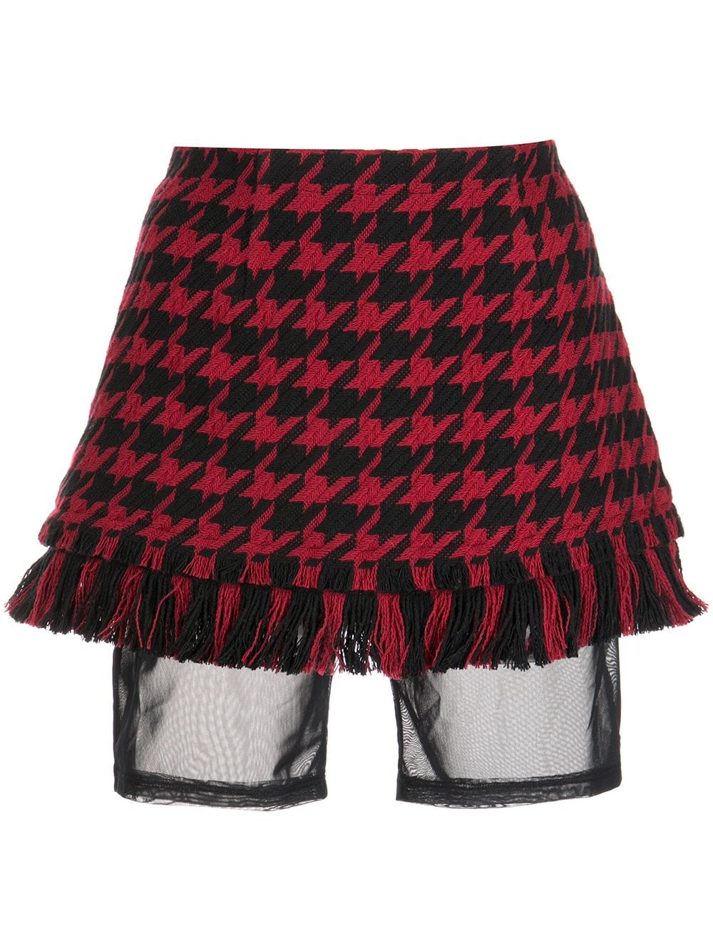 Shop Monse Houndstooth-pattern Mini Skirt In Rot