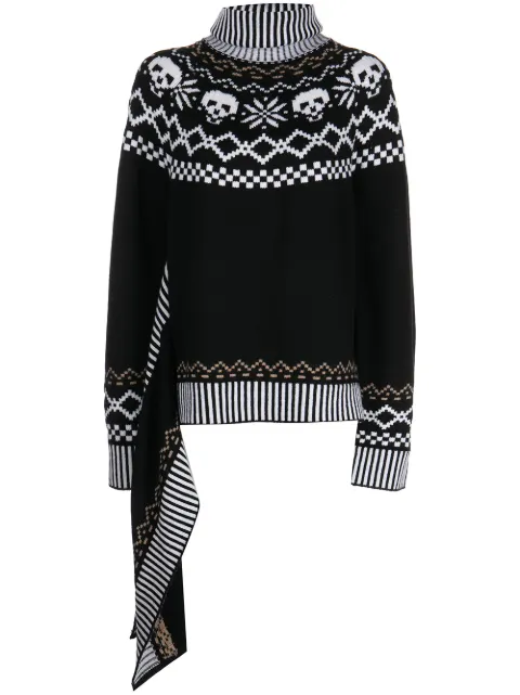 Monse wool intarsia-knit roll-neck jumper