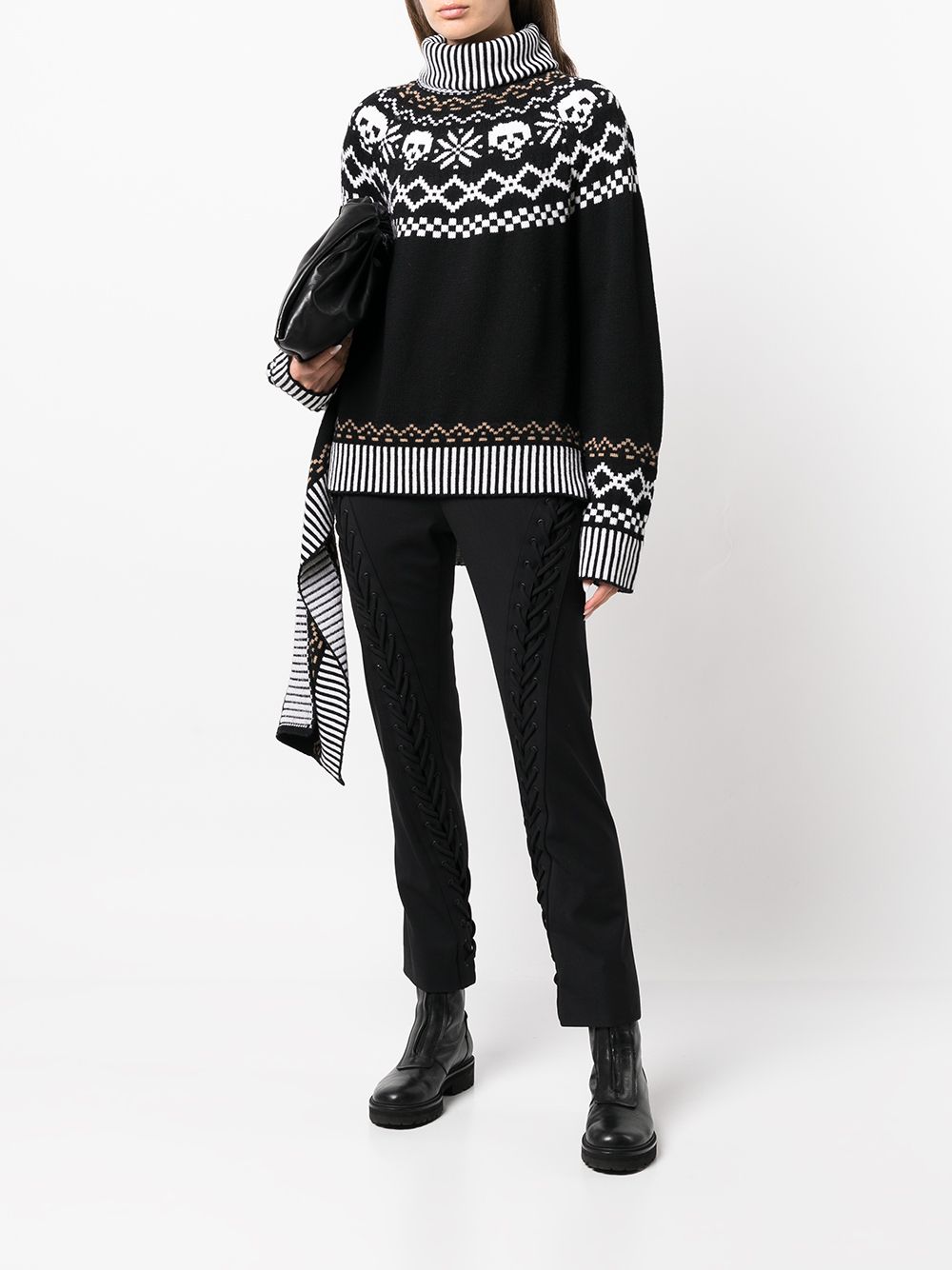 Shop Monse Wool Intarsia-knit Roll-neck Jumper In Black