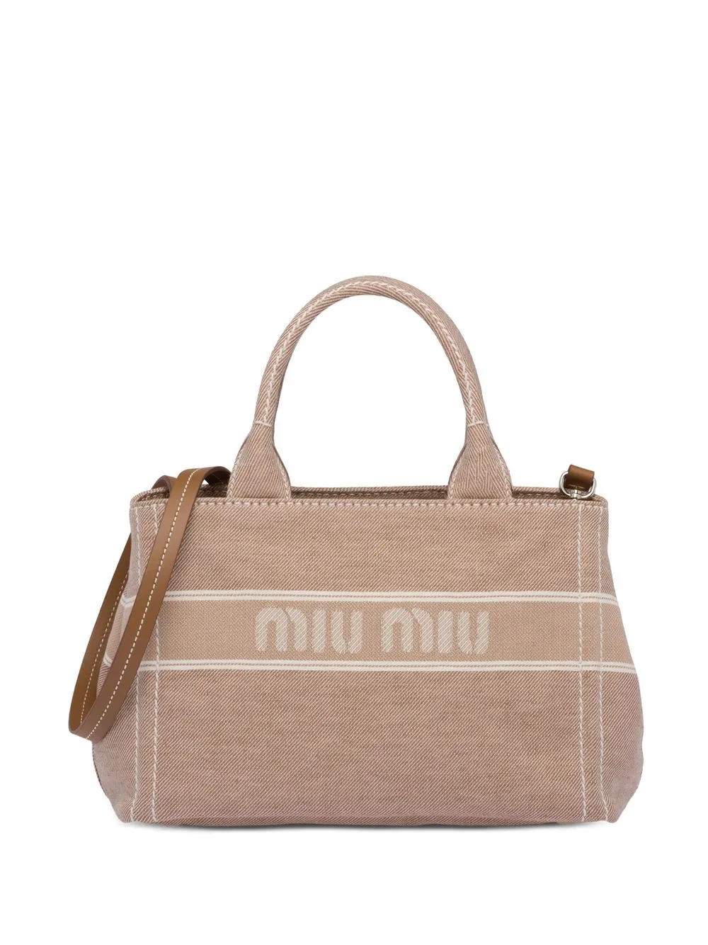 Miu Miu Handtas met jacquard - Bruin