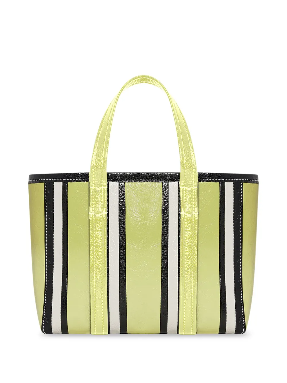 Balenciaga Barbes East-West striped shopper tote - Geel