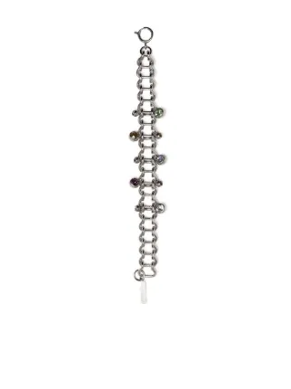 Louis Vuitton Button on Sterling Silver Link Chain Bracelet