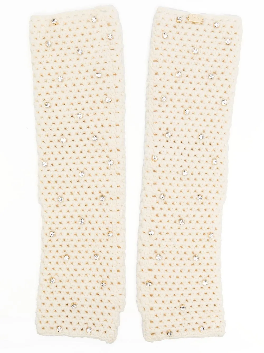 

Rosantica crystal-embellished gloves - White