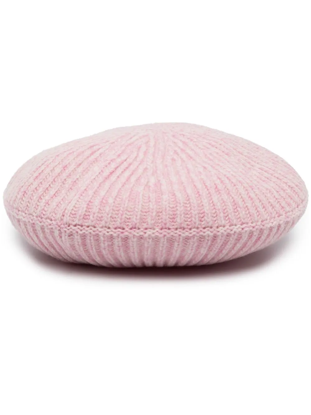 

GANNI ribbed logo-patch beret - Pink