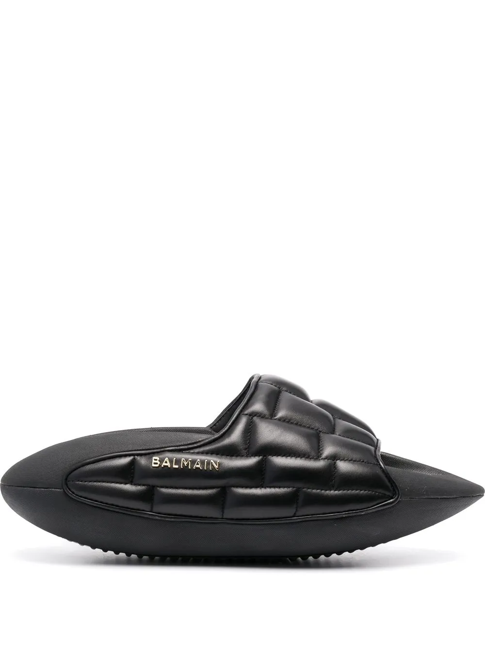 BALMAIN B-IT Puffy slides sandals サンダル Balmain B-it Puffy Quilted Leather Slide Sandals In Black | ModeSens