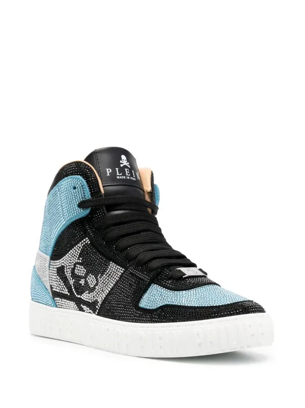 Philipp Plein crystal-embellished high-top Sneakers | Blue