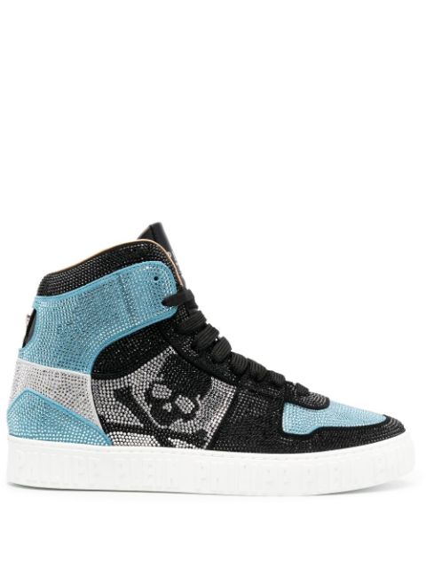 Philipp Plein crystal-embellished high-top sneakers Men