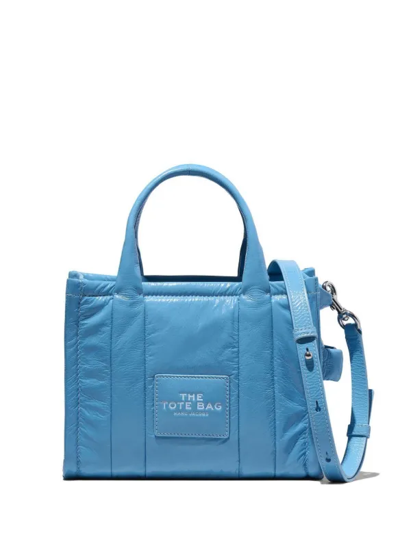 Marc Jacobs The Shiny Crinkle Small Tote Bag Blue FARFETCH CA