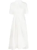 Jil Sander ruched shirt midi dress - White