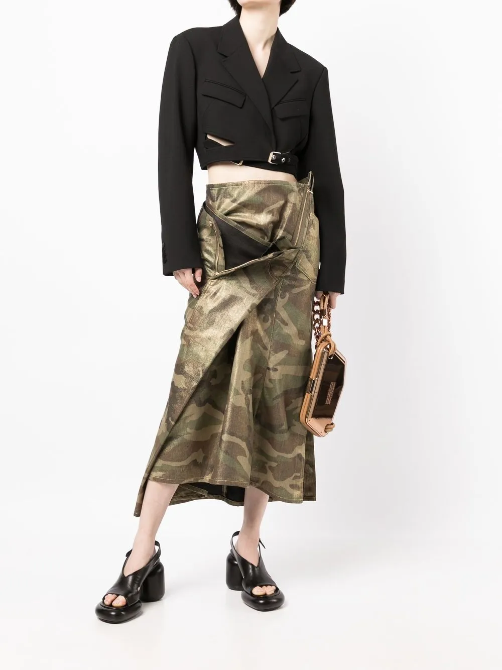 Asymmetrical camo skirt Clearance