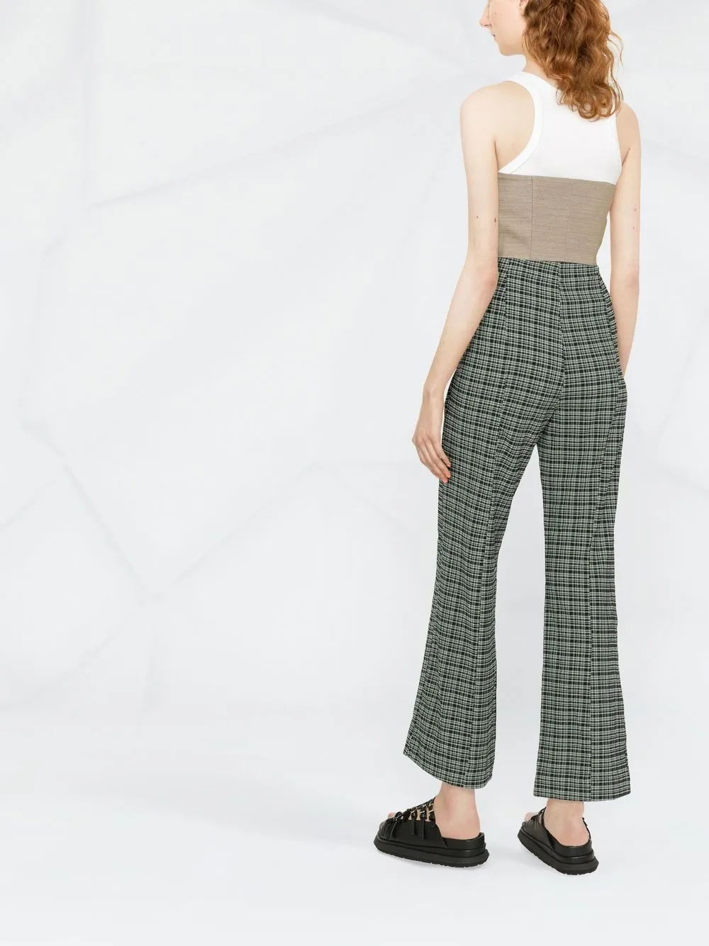 Philosophy Di Lorenzo Serafini Buttoned Bustier Cropped Top In Neutrals