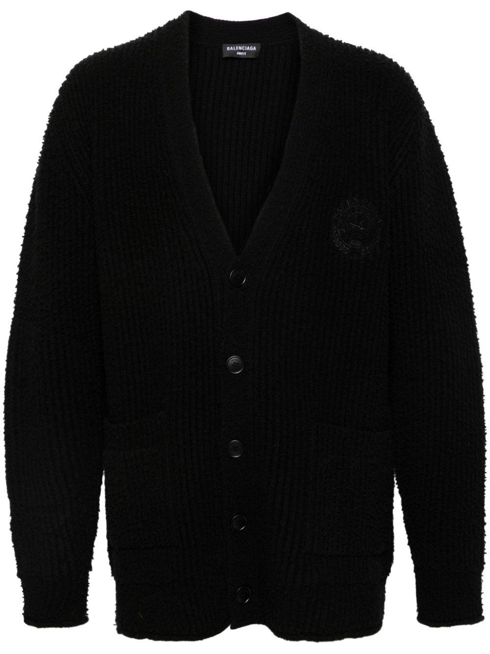 logo-embroidered cardigan