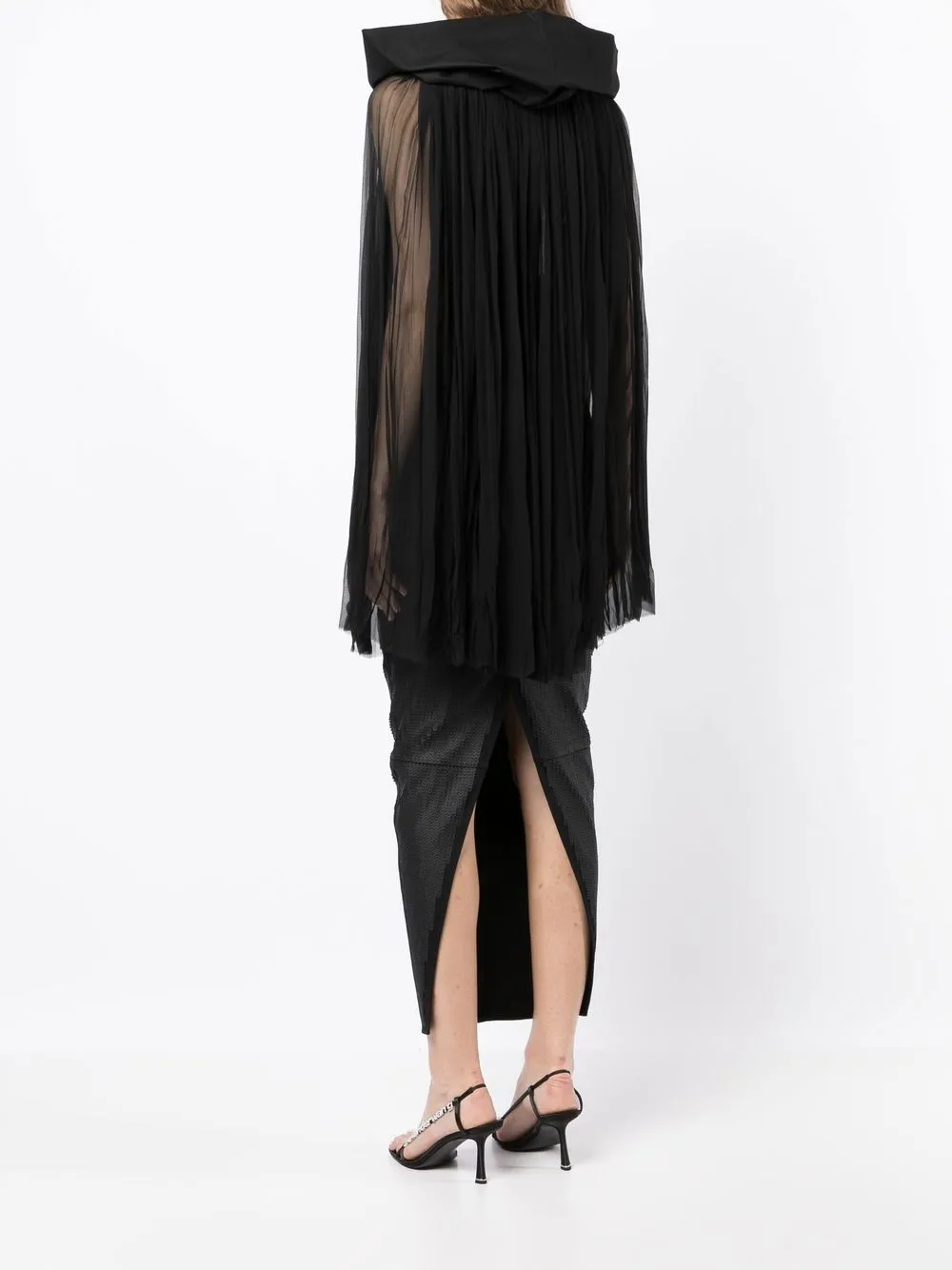Rick Owens funnel-neck sheer cape | Clothing | Image 4