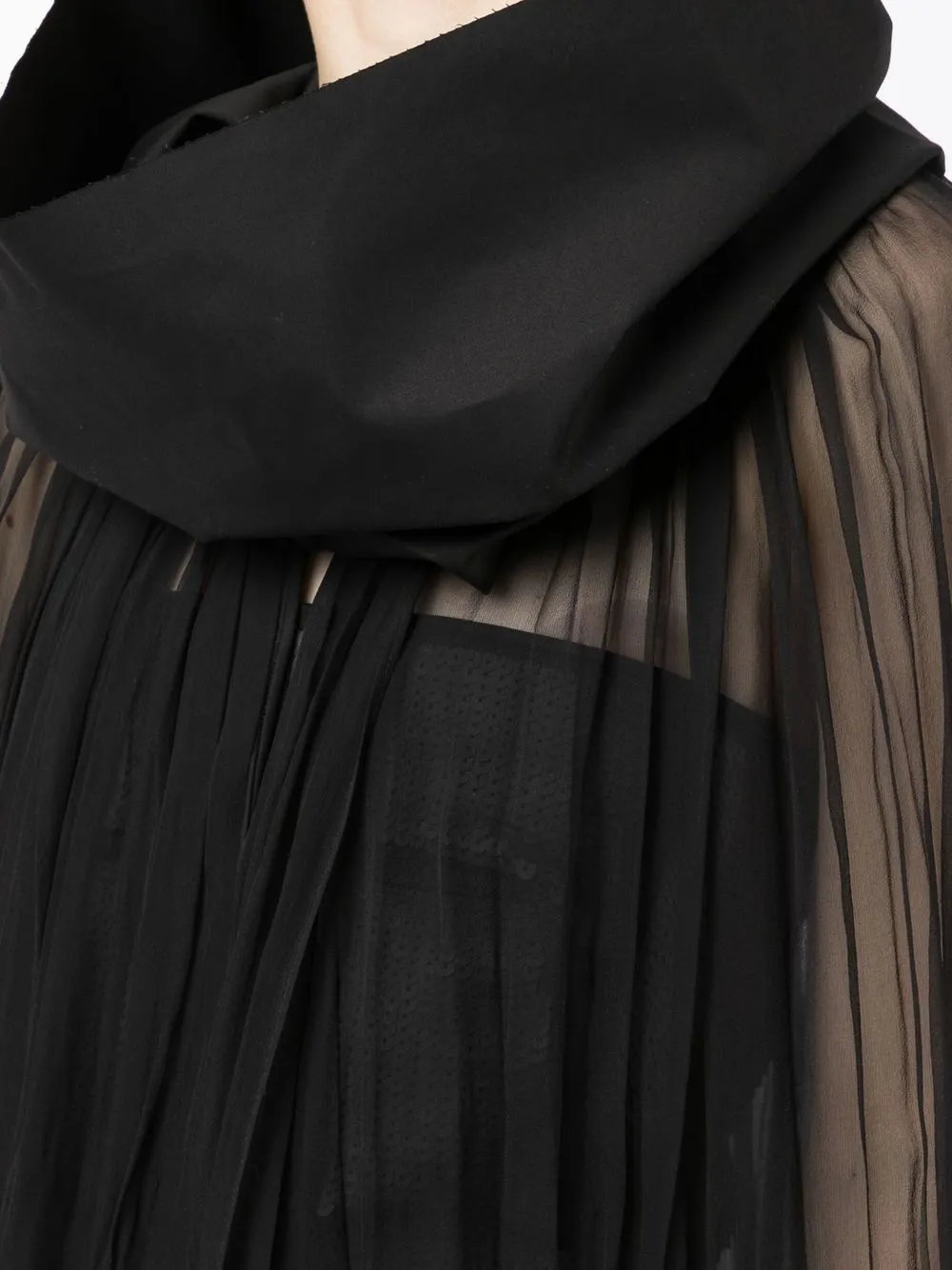 Rick Owens funnel-neck sheer cape | Image 5